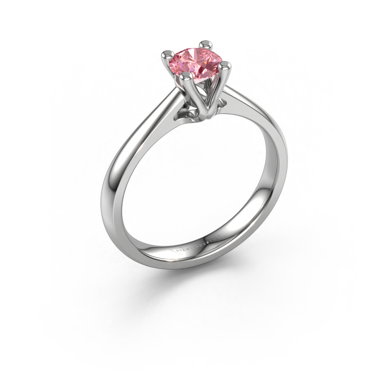 Image of Engagement ring Janna 1 950 platinum Pink lab grown diamond 5 mm