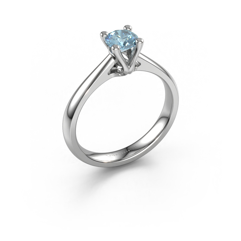 Bild von Verlobungsring Janna 1 950 Platin Blauer Labordiamant 5 mm