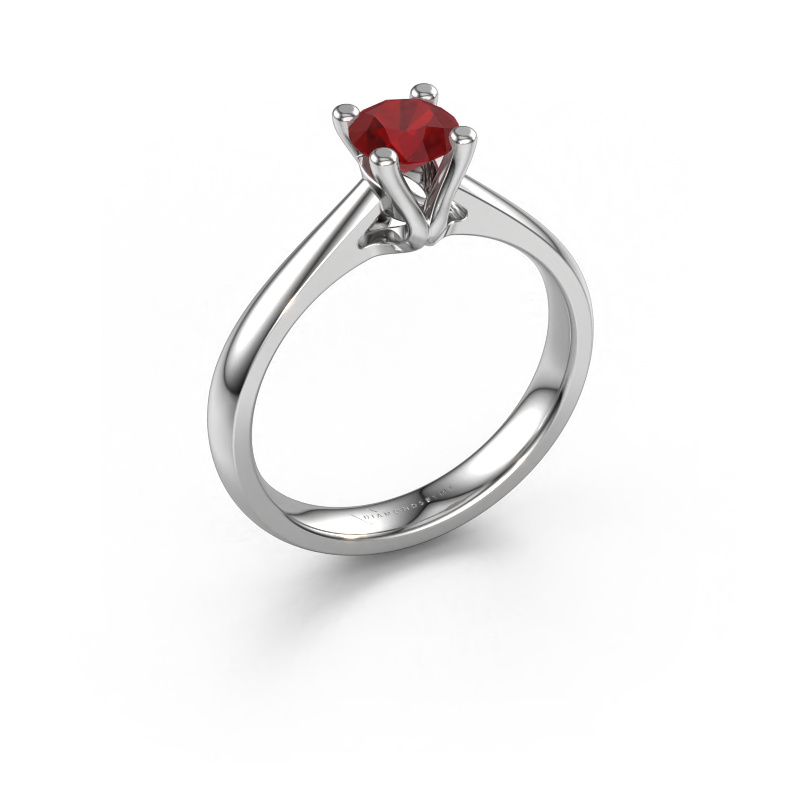 Image of Engagement ring Janna 1 585 white gold Ruby 5 mm