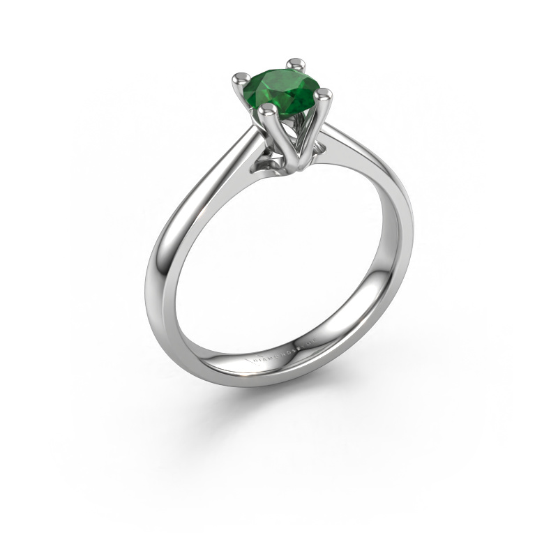 Image of Engagement ring Janna 1 585 white gold Emerald 5 mm