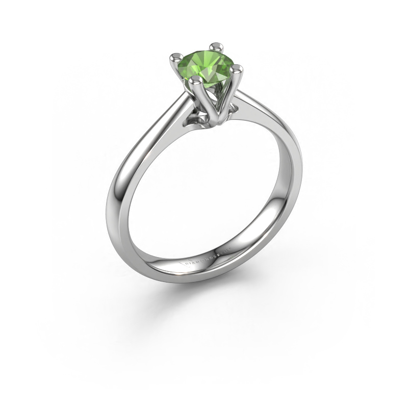 Image of Engagement ring Janna 1 950 platinum Tourmaline green 5 mm
