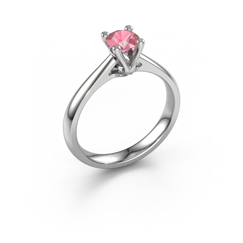 Image of Engagement ring Janna 1 585 white gold Tourmaline pink 5 mm