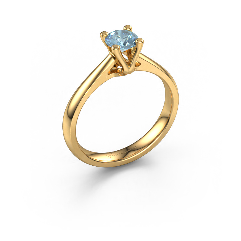 Image of Engagement ring Janna 1 585 gold Blue lab grown diamond 5 mm