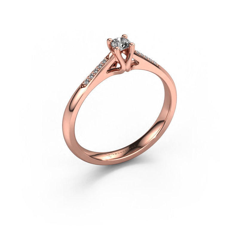 Afbeelding van Promise ring Janna 2 585 rosé goud Diamant 0.136 crt