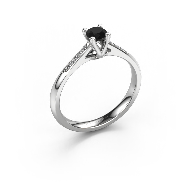Afbeelding van Promise ring Janna 2 585 witgoud Zwarte diamant 0.349 crt