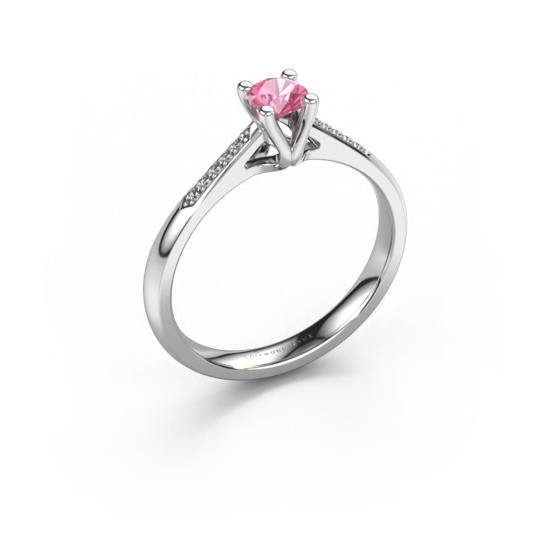 Bild von Verlobungsring Janna 2 585 Weißgold Pink Saphir 4 mm