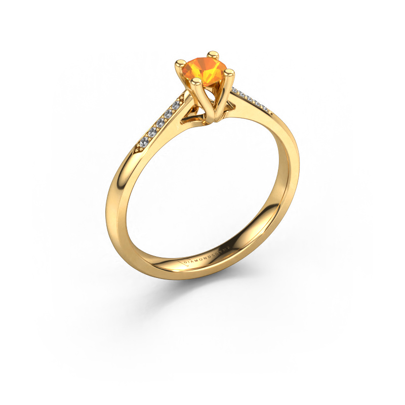 Image de Bague de fiançailles Janna 2 585 or jaune Citrine 4 mm