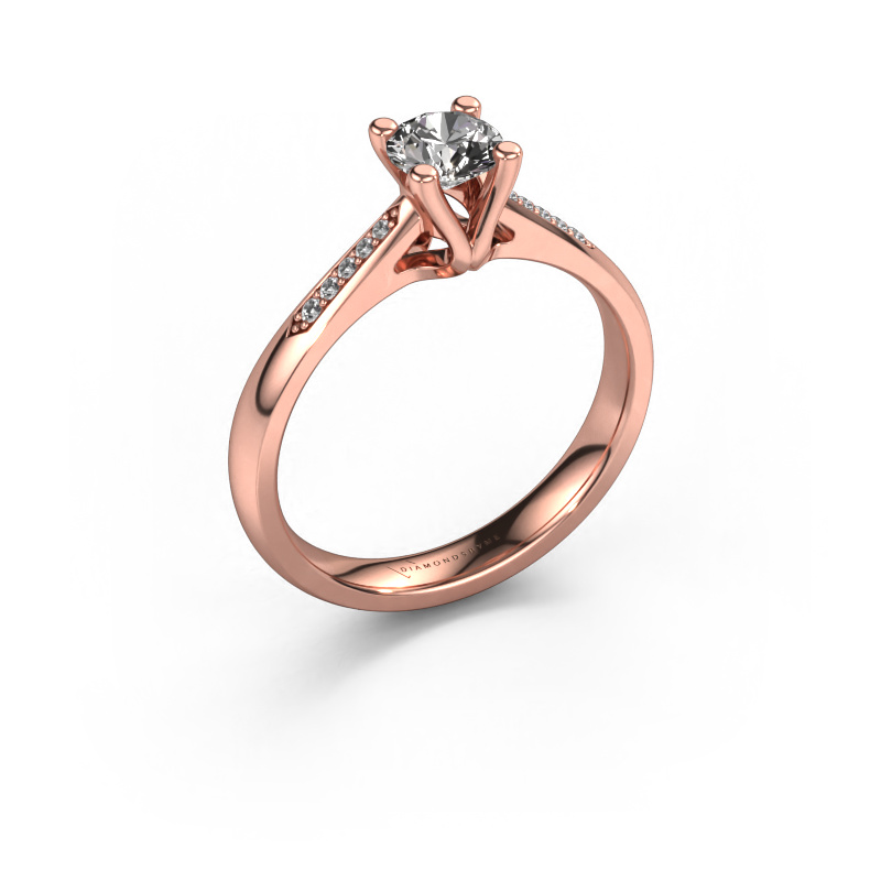 Image of Promise ring Janna 2 585 rose gold Diamond 0.449 crt