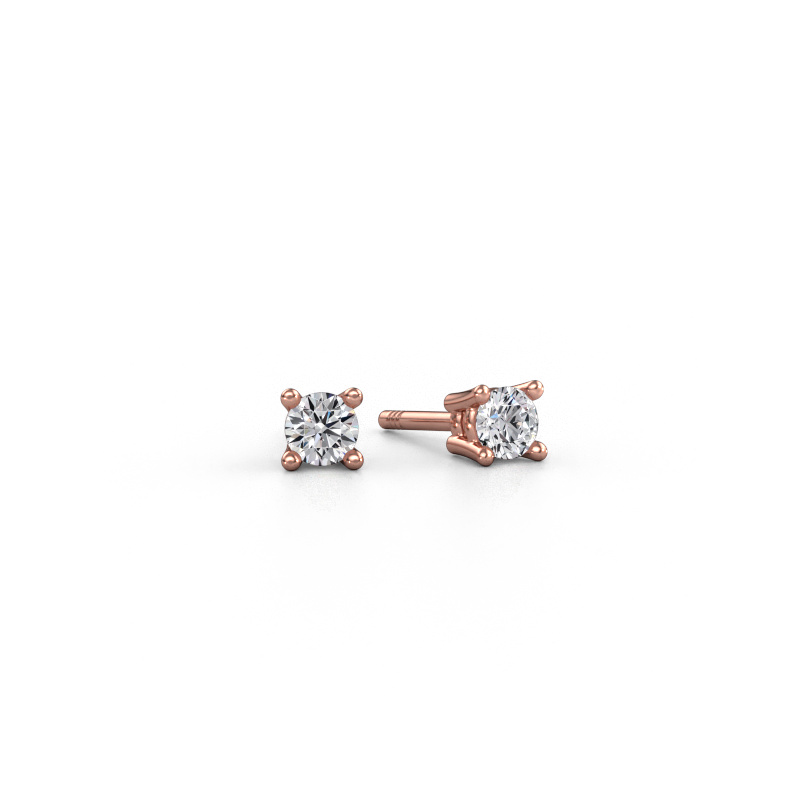 Image of Stud earrings Jannette 585 rose gold Diamond 0.40 crt