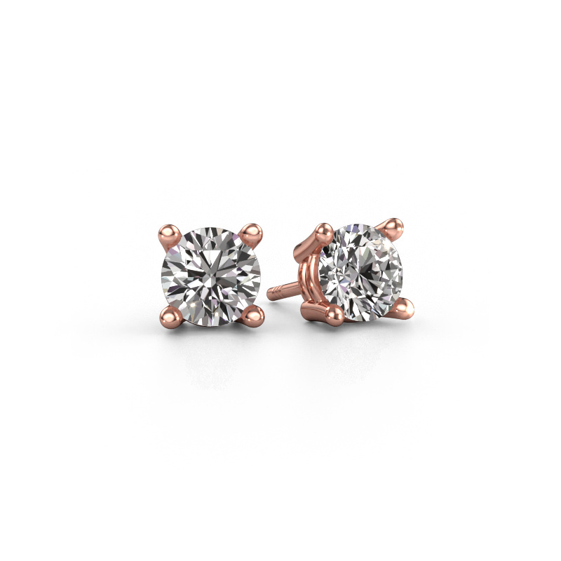 Image of Stud earrings Jannette 585 rose gold Diamond 2.00 crt