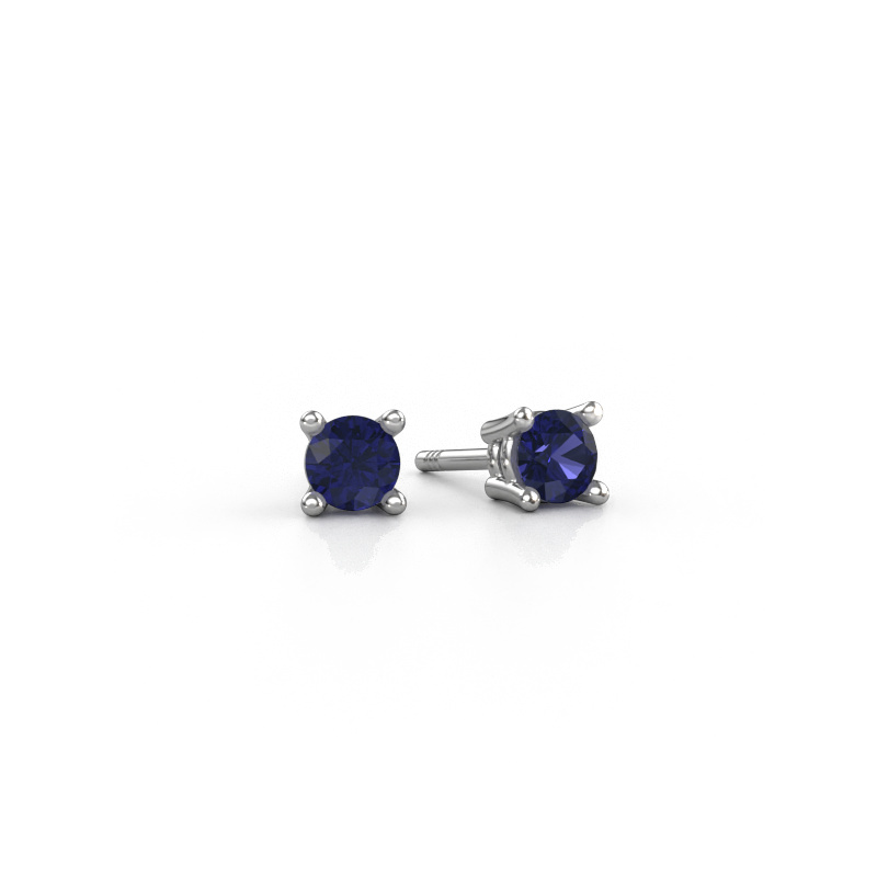Image of Stud earrings Jannette 585 white gold Sapphire 4 mm