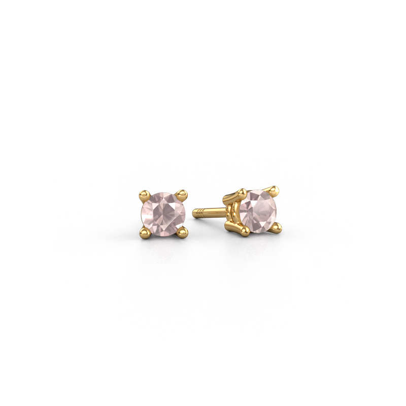 Image of Stud earrings Jannette 585 gold Morganite champagne 4 mm