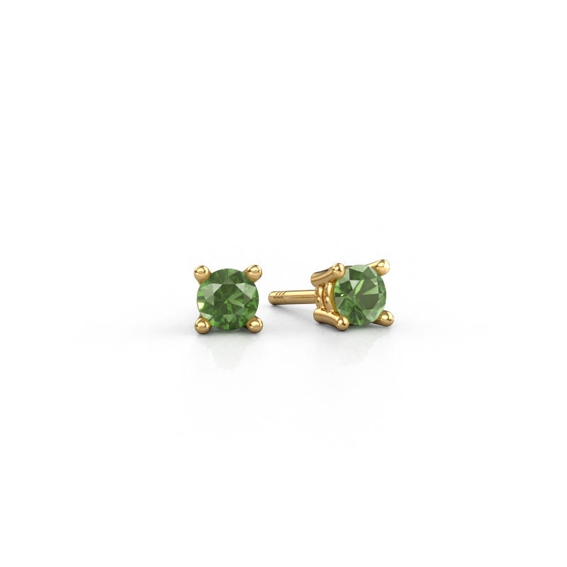Bild von Ohrsteckers Jannette 585 Gold Turmalin grün 4 mm