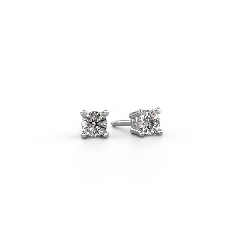 Image of Stud earrings Jannette 585 white gold Diamond 0.60 crt
