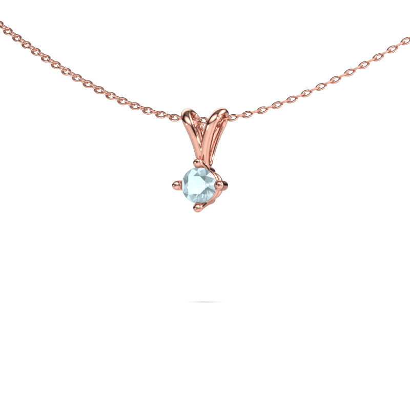 Image of Pendant Jannette 585 rose gold Aquamarine 4 mm