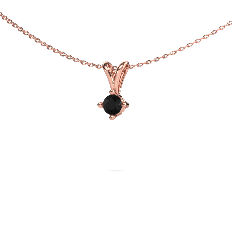 Image of Pendant Jannette 585 rose gold Black diamond 0.30 crt