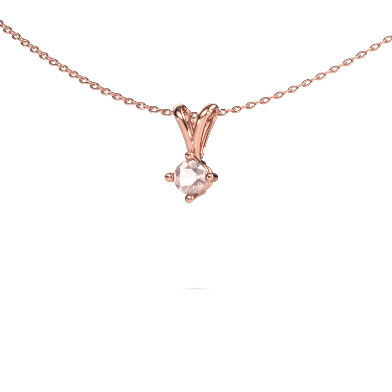 Image of Pendant Jannette 585 rose gold Morganite champagne 4 mm