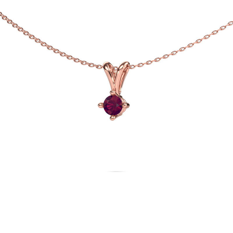 Image of Pendant Jannette 585 rose gold Rhodolite 4 mm