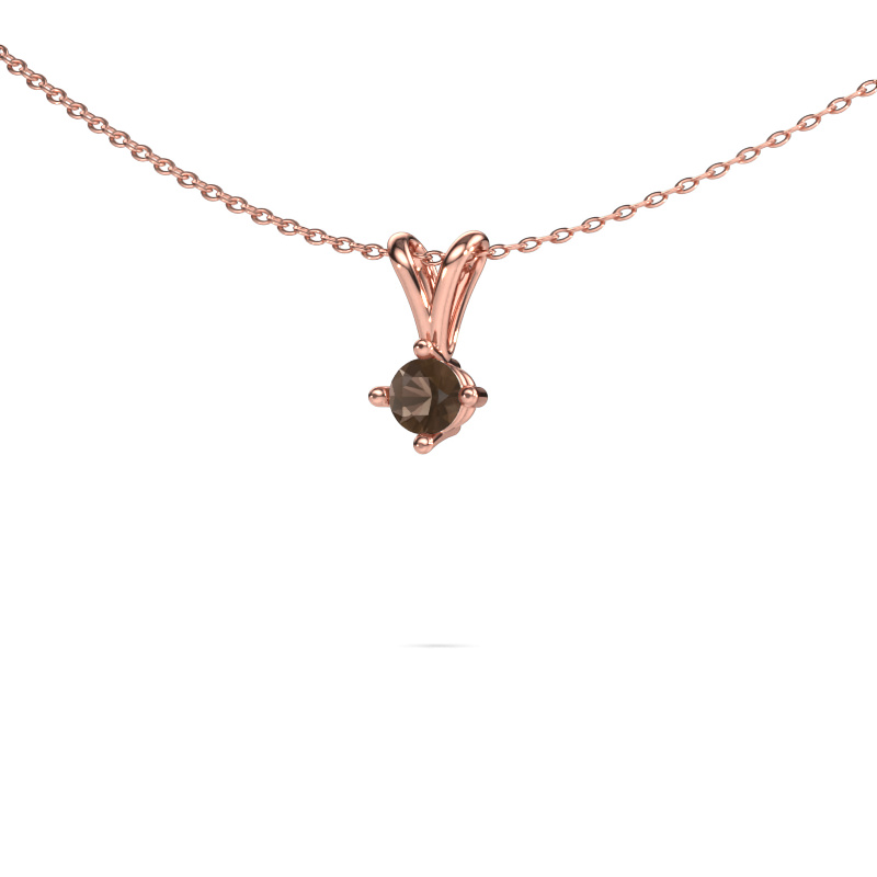 Image of Pendant Jannette 585 rose gold Smokey quartz 4 mm