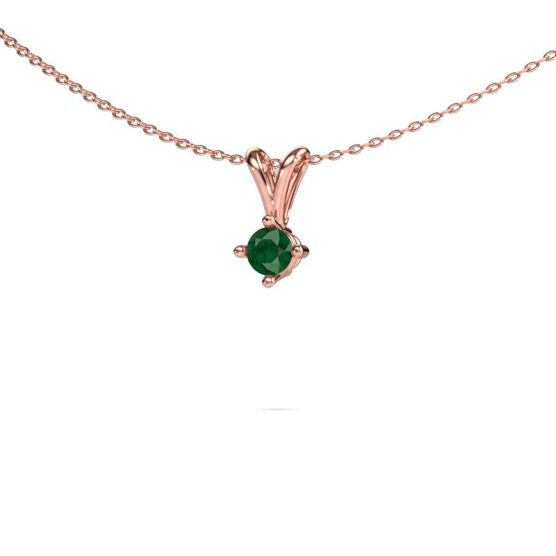 Image of Pendant Jannette 585 rose gold Emerald 4 mm