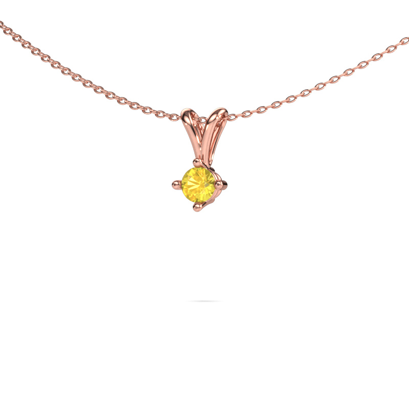 Image of Pendant Jannette 585 rose gold Yellow sapphire 4 mm