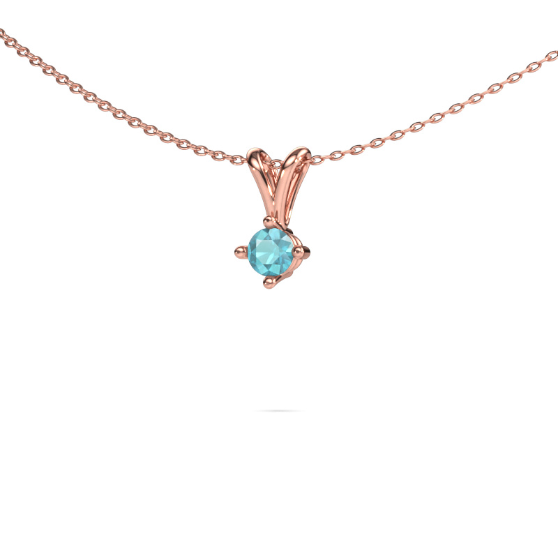 Image of Pendant Jannette 585 rose gold Blue topaz 4 mm