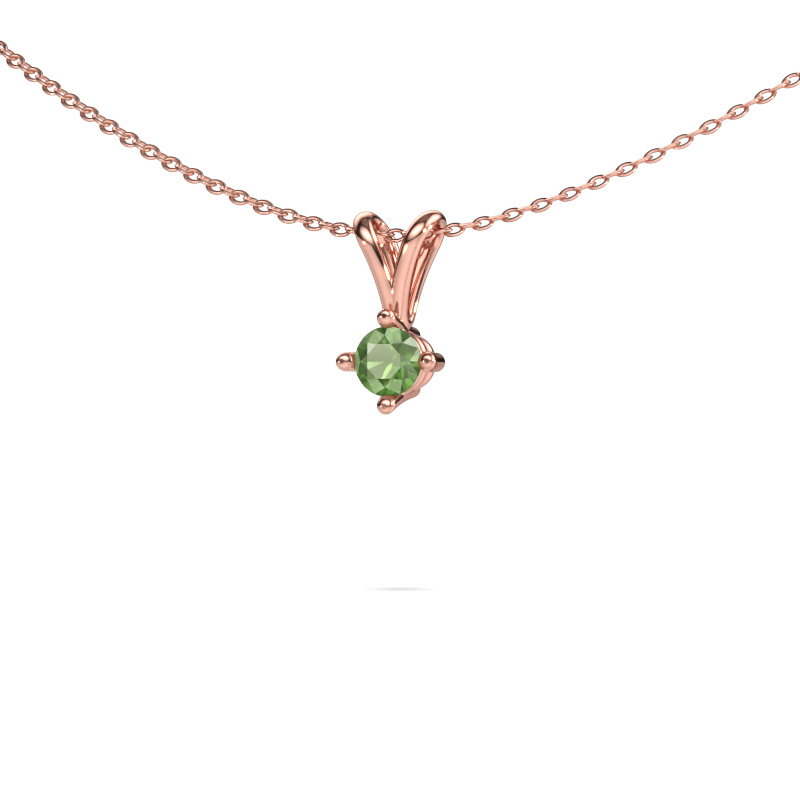 Image of Pendant Jannette 585 rose gold Tourmaline green 4 mm