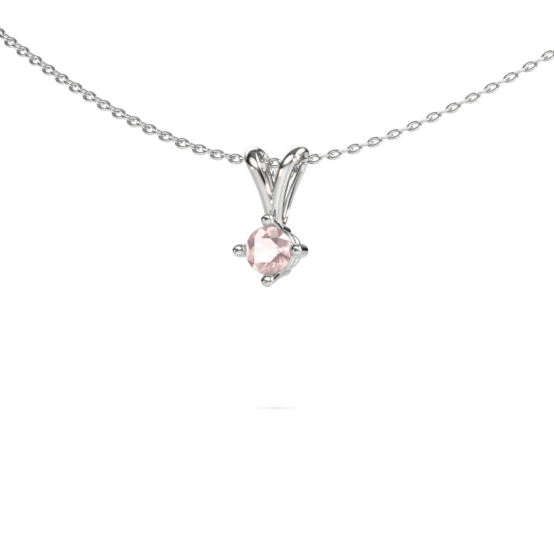 Image of Pendant Jannette 950 platinum Morganite champagne 4 mm