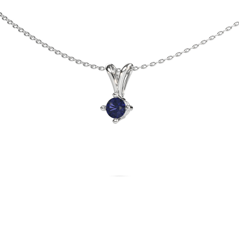 Image of Pendant Jannette 585 white gold Sapphire 4 mm