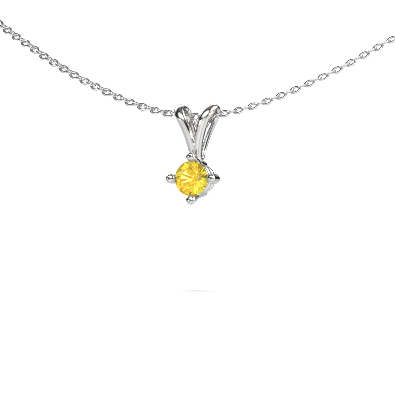 Image of Pendant Jannette 950 platinum Yellow sapphire 4 mm