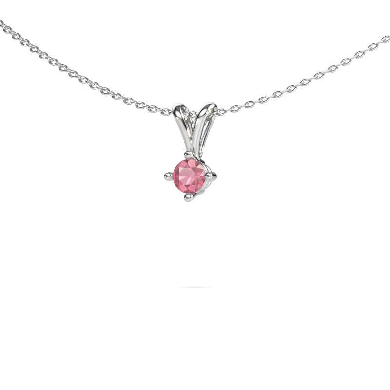 Image of Pendant Jannette 950 platinum Tourmaline pink 4 mm
