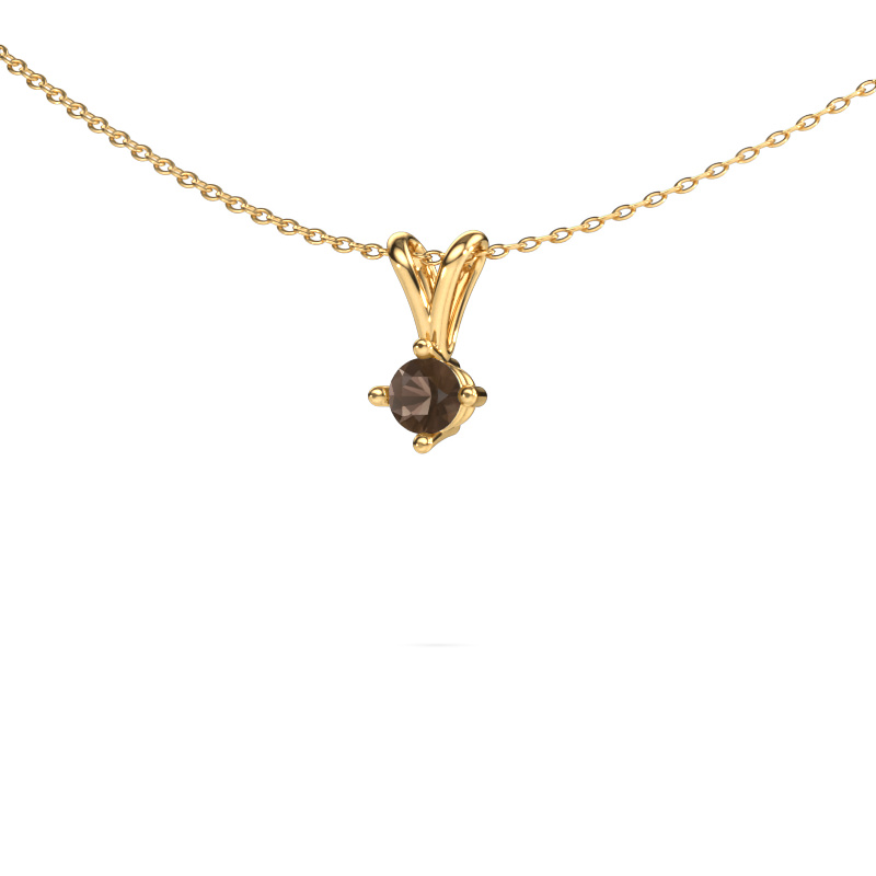 Image of Pendant Jannette 585 gold Smokey quartz 4 mm