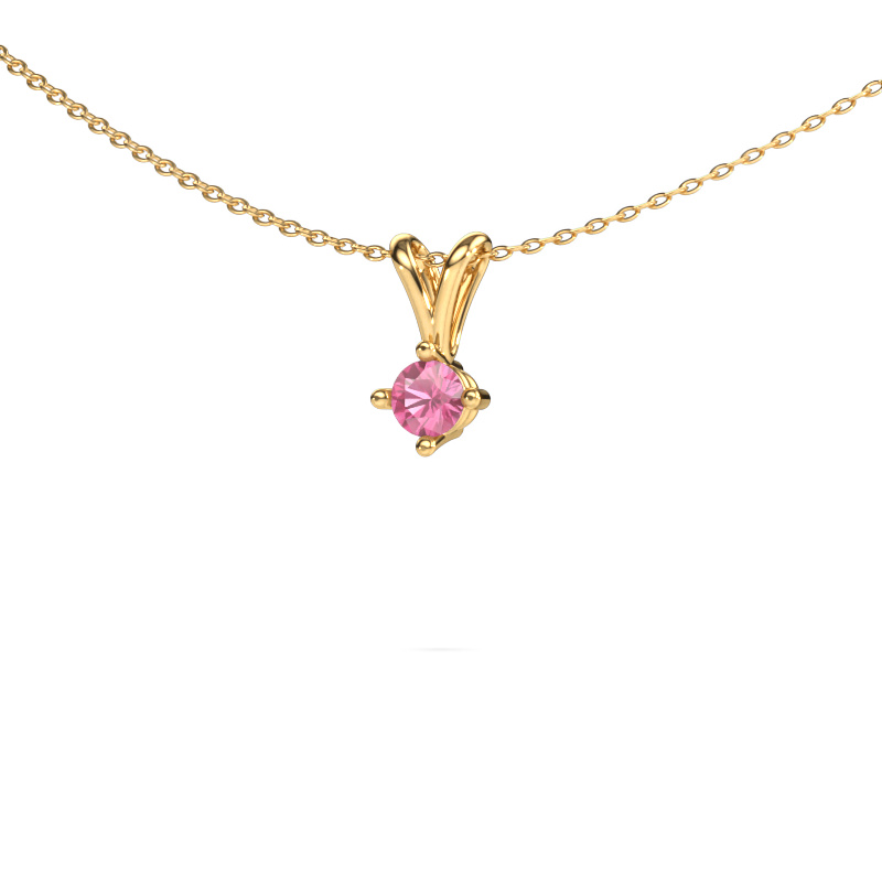 Image of Pendant Jannette 585 gold Pink sapphire 4 mm