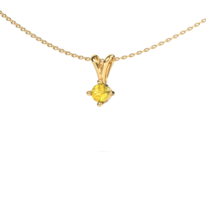 Image of Pendant Jannette 585 gold Yellow sapphire 4 mm