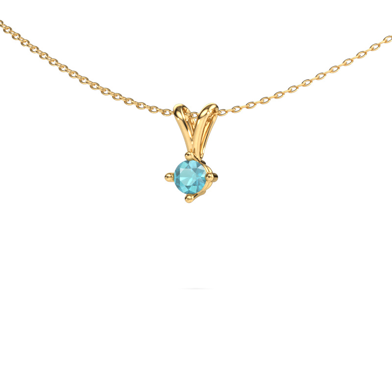 Image of Pendant Jannette 585 gold Blue topaz 4 mm