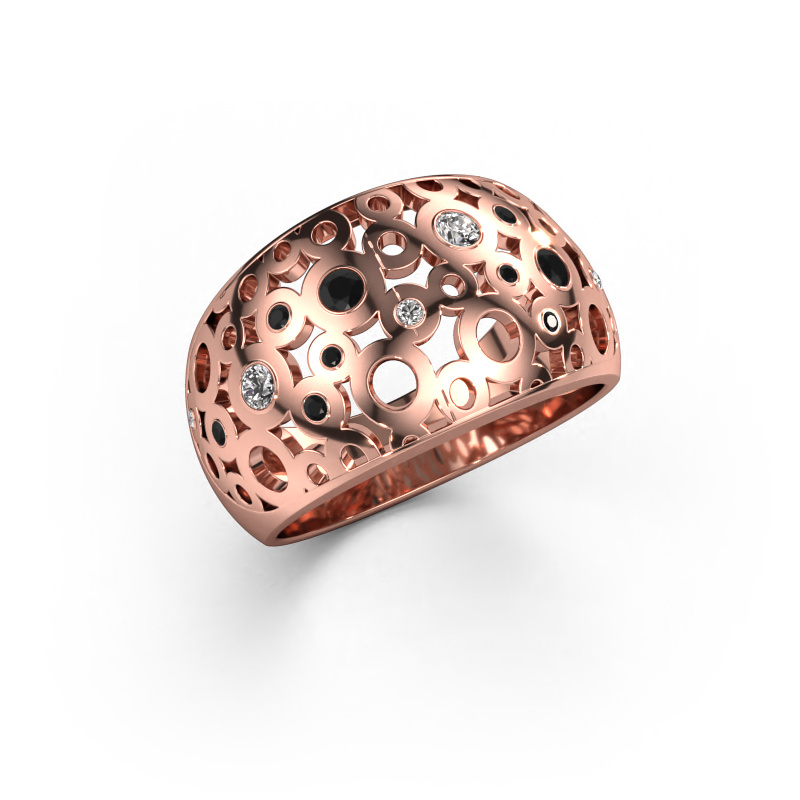 Image of Ring Jaylinn 585 rose gold Black diamond 0.300 crt
