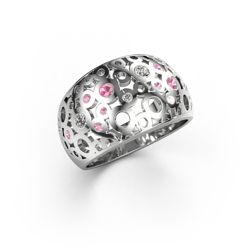 Image of Ring Jaylinn 585 white gold Pink sapphire 2.2 mm