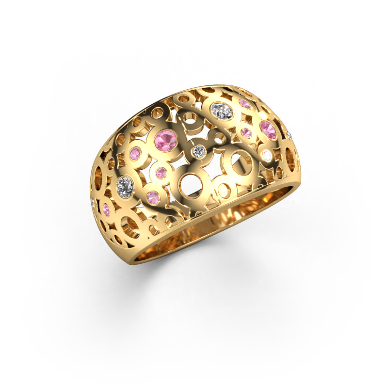 Image of Ring Jaylinn 585 gold Pink sapphire 2.2 mm