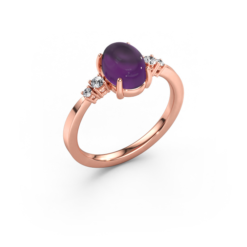 Bild av Ring Jelke 585 roséguld Ametist 8x6 mm