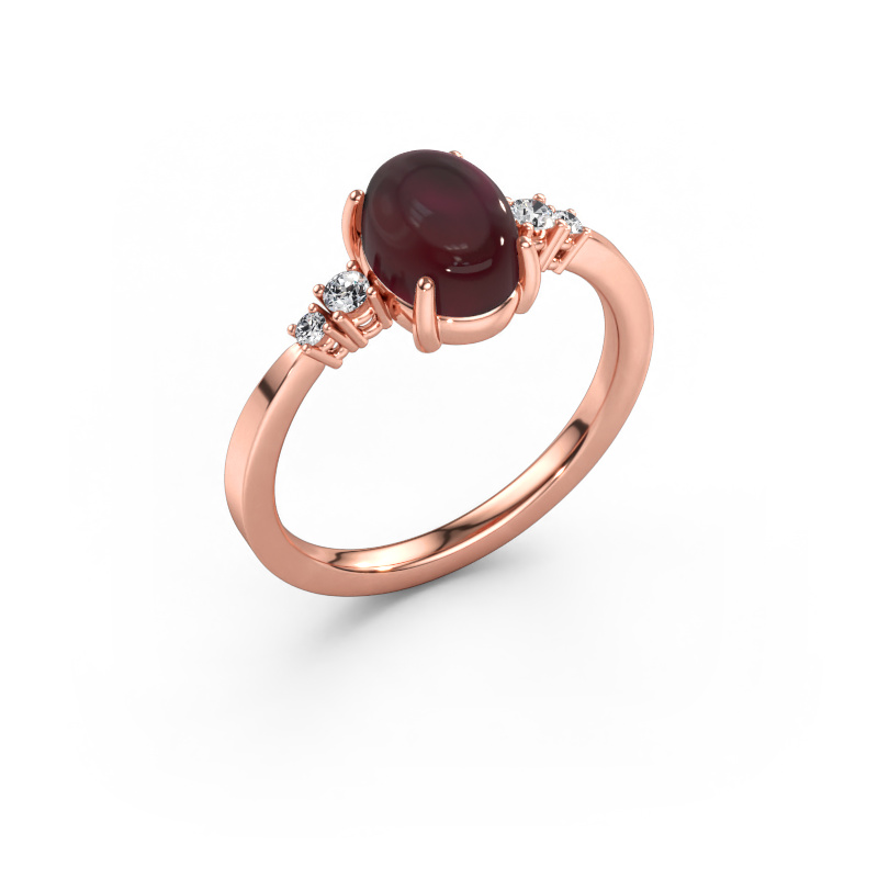Bild av Ring Jelke 585 roséguld Granat 8x6 mm