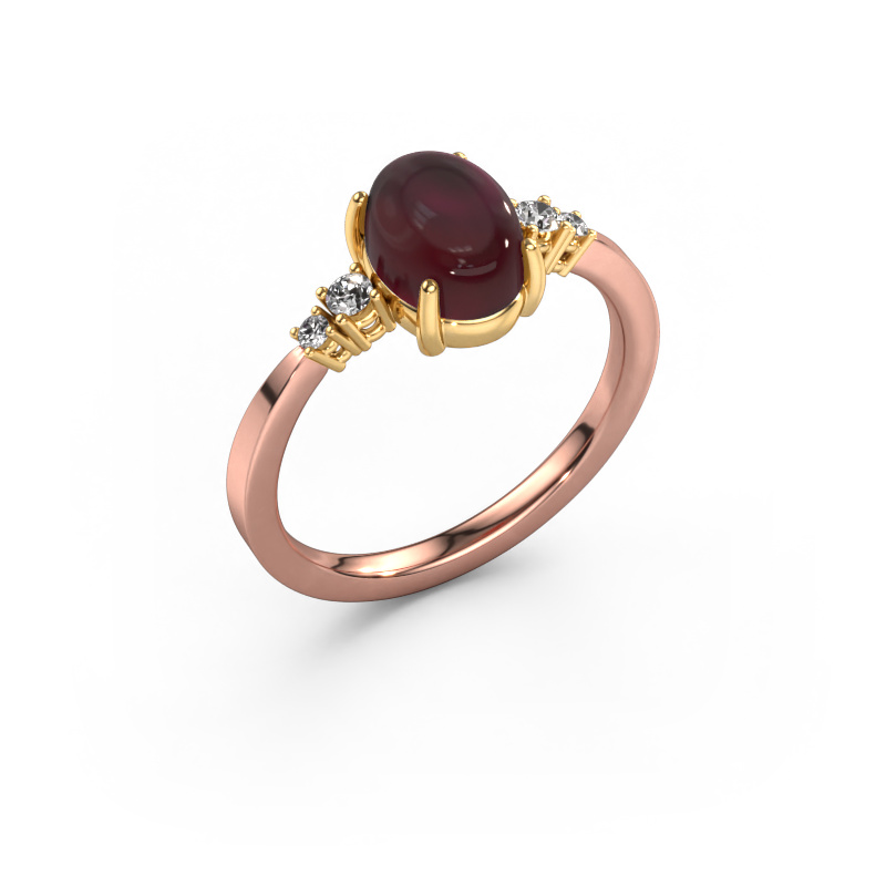 Image of Ring Jelke 585 rose gold Garnet 8x6 mm