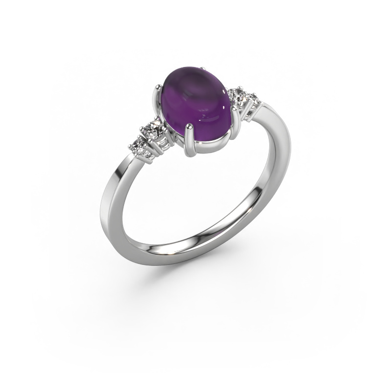 Image of Ring Jelke 950 platinum Amethyst 8x6 mm