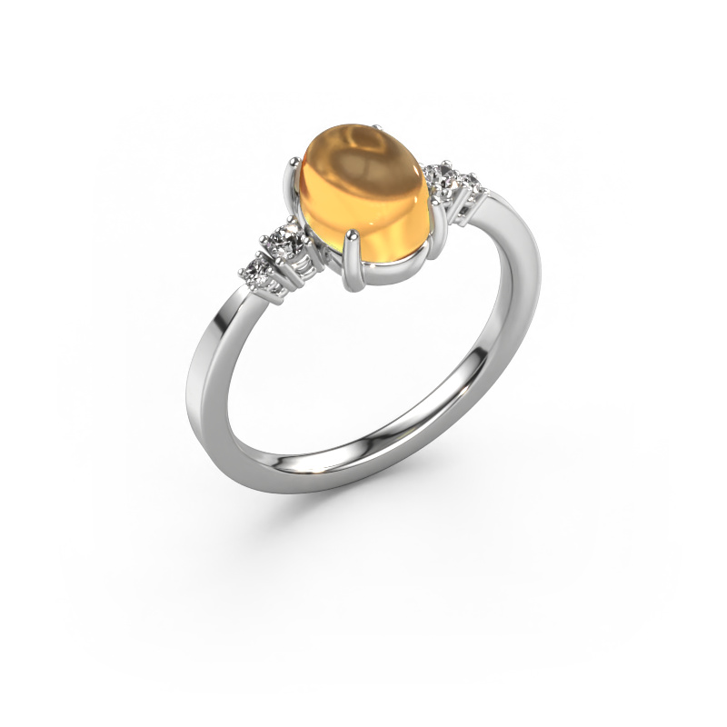 Bild von Ring Jelke 950 Platin Citrin 8x6 mm