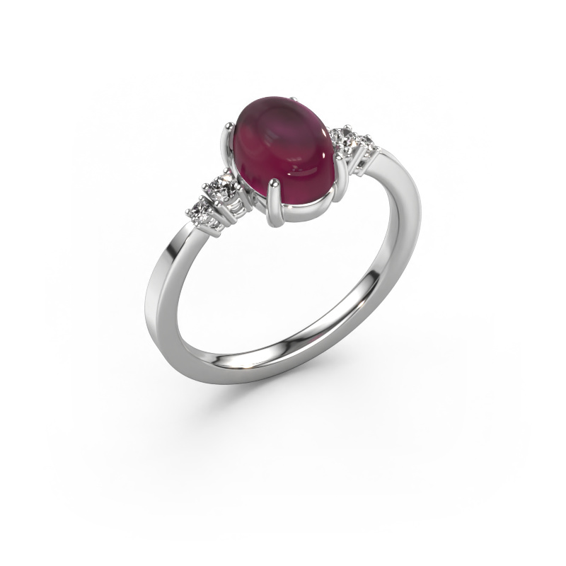 Image of Ring Jelke 950 platinum Rhodolite 8x6 mm