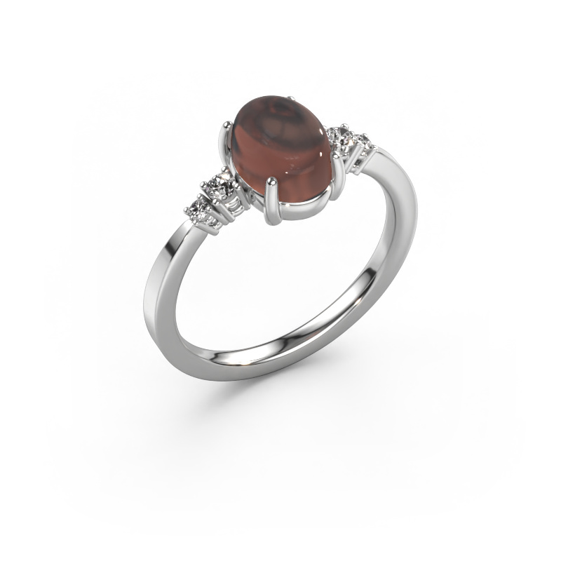 Bild von Ring Jelke 950 Platin Rauchquarz 8x6 mm