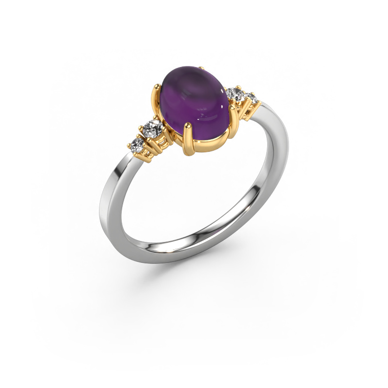 Image of Ring Jelke 585 white gold Amethyst 8x6 mm