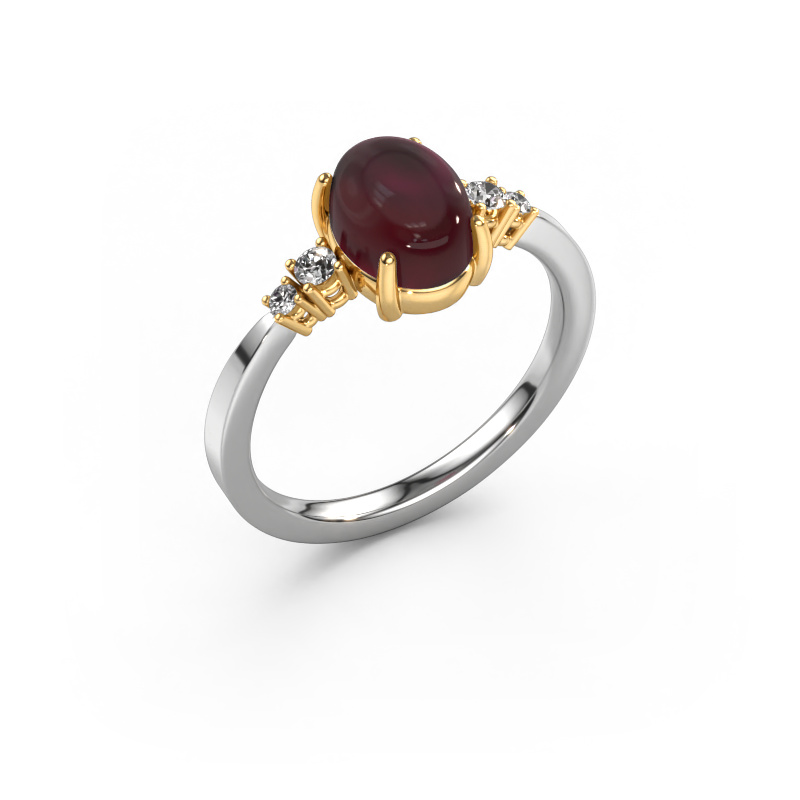 Image of Ring Jelke 585 white gold Garnet 8x6 mm