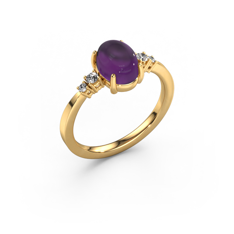 Image of Ring Jelke 585 gold Amethyst 8x6 mm