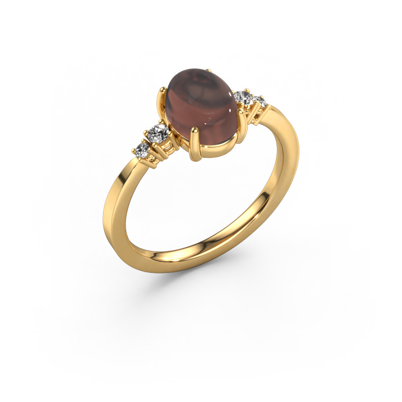Bild von Ring Jelke 585 Gold Rauchquarz 8x6 mm