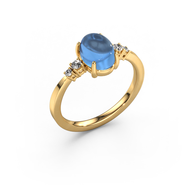 Bild von Ring Jelke 585 Gold Blau Topas 8x6 mm